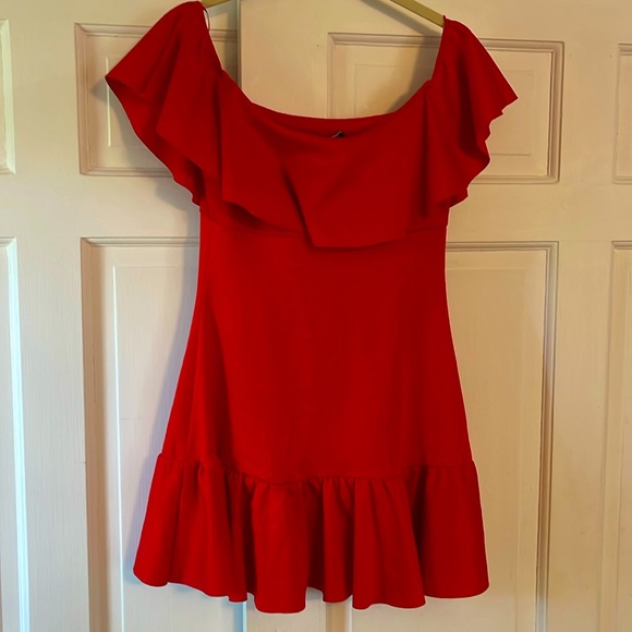 Urban Outfitters Ruffle Off-Shoulder Dress NWT - Picture 3 of 6